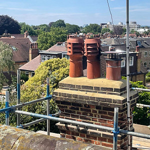 Chimney stack repointed and restored in Putney, London
